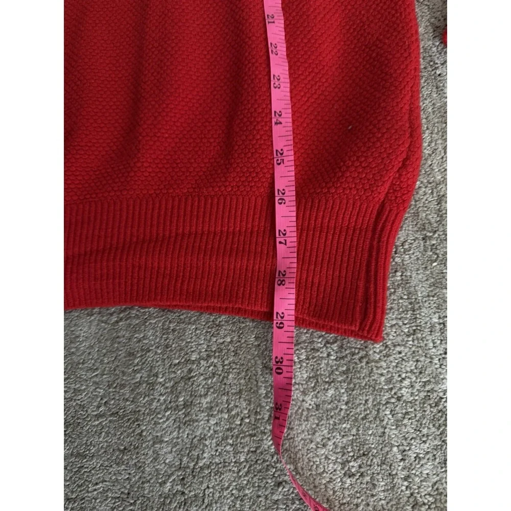 Vintage Christian Dior Red V Neck Sweater Made USA Large Quiet Luxury